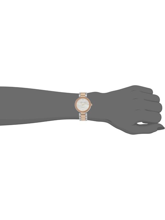 Anne Klein Women\'s Silver Rose Gold Analog Genuine Diamond Dial Bracelet Watch main image 4